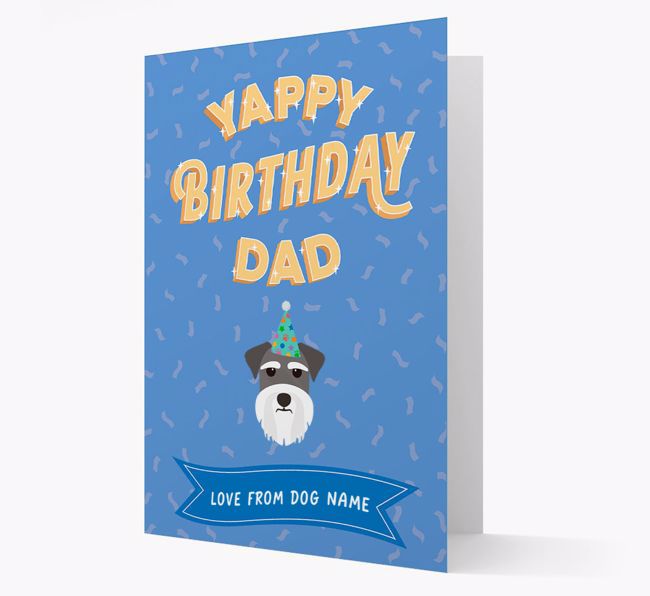 Yappy Birthday Dad : Personalised {breedCommonName} Card